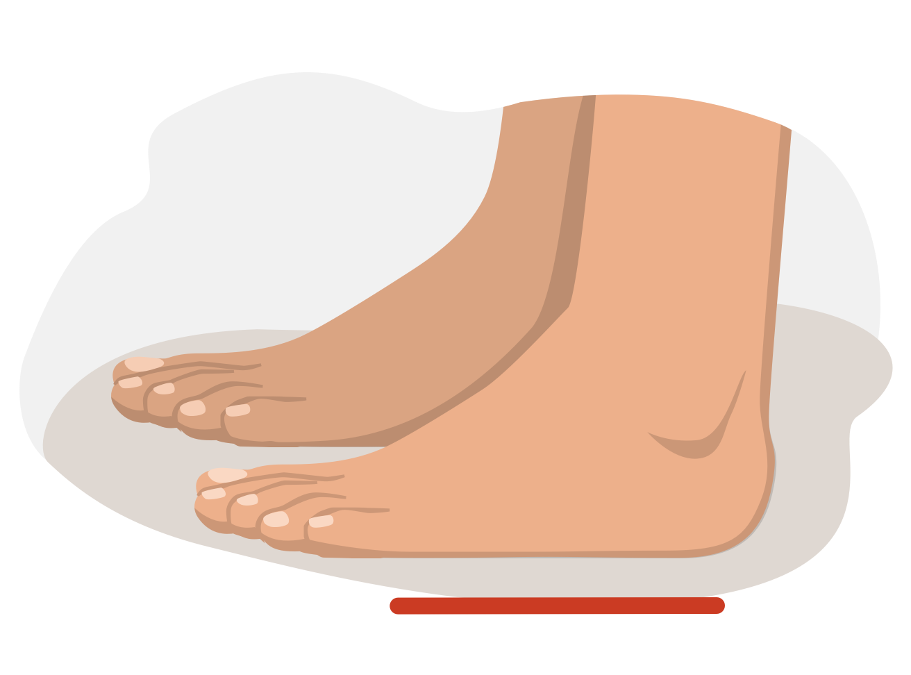 Illustration of flat feet