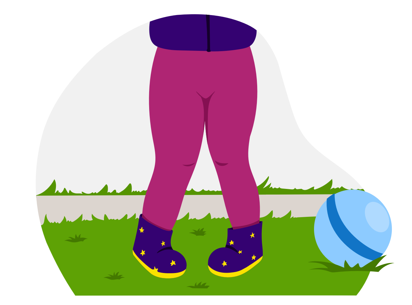 Cartoon image of child's feet turning inward